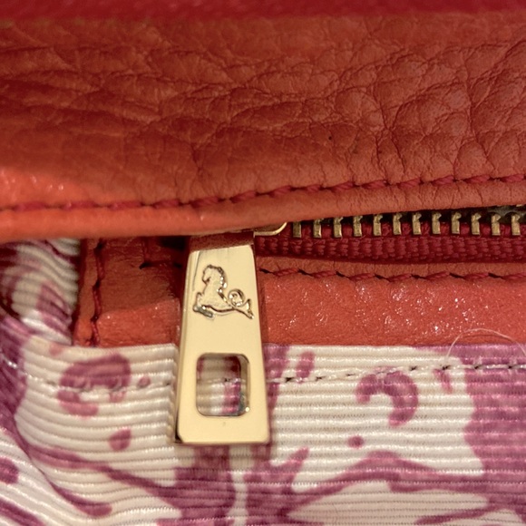 Tre Vero Leather Satchel, Papaya Orange - Picture 12 of 15